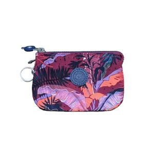 Kipling Creativity small pouch wallet zipper bag Three pockets Palm Shadow Leaf